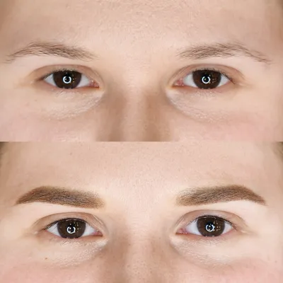 Фото татуажа бровей: зажившие брови, до и после процедуры