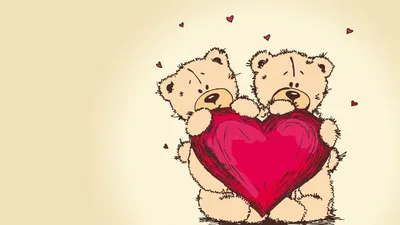Картинки любовь, teddy bear, медведь, День влюбленных, valentines day, тедди  - обои 1600x900, картинка №30522