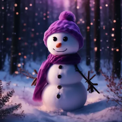 Слепили снеговик в лесу, в теплый …» — создано в Шедевруме