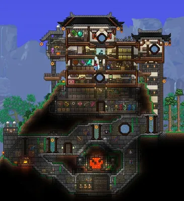 Pub and Inn (With mod Chad's Furniture) - (Incomplete) : r/Terraria