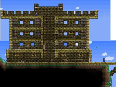 Скачать Terraria "Террария особняк, арена и дома для NPC" - Дома