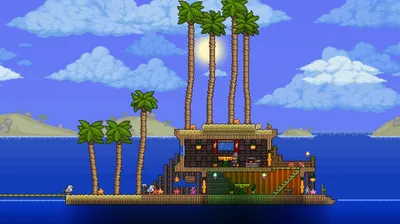 Скачать Terraria "Стартовый домик с большим хранилищем на все режимы  (1.4.1)" - Дома