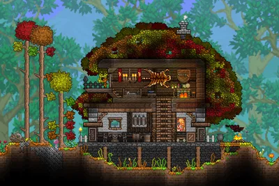 Скачать Terraria "Террария особняк, арена и дома для NPC" - Дома