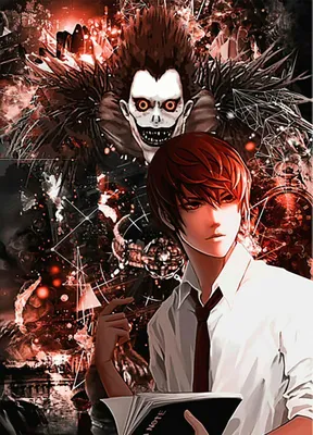 Скачать обои Арт, Кира, Death Note, детектив, Тетрадь смерти, Kira,  синигами, Lawliet, раздел сёдзё в разрешении 640x1136