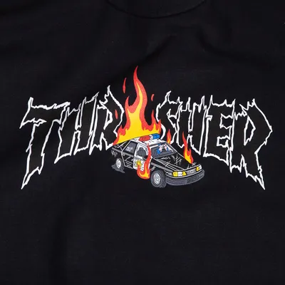 FTP Thrasher Logo Pullover Hoodie Black Men's - FW22 - US