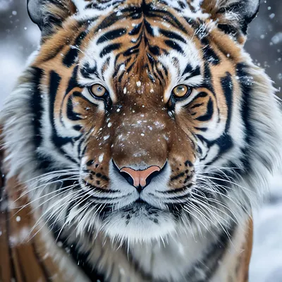 Амурский тигр в снегу, эстетично, …» — создано в Шедевруме
