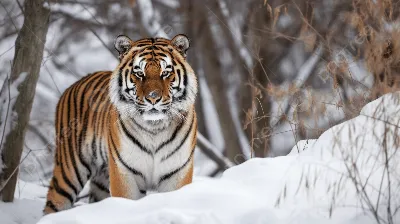 Тигр В Снегу — стоковые фотографии и другие картинки Тигр - Тигр, Снег,  Зима - iStock