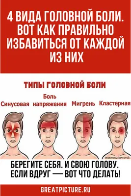 4 вида головной боли.Вот как правильно избавиться от каждой из них |  Здоровье, Женское здоровье, Журнал о здоровье