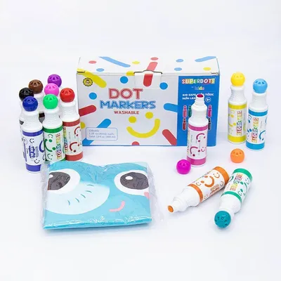 Фломастеры для детей Super DOT painting 12 цветов по 40 мл, точечные  фломастеры для рисования, маркеры (ID#1684116698), цена: 789 ₴, купить на  