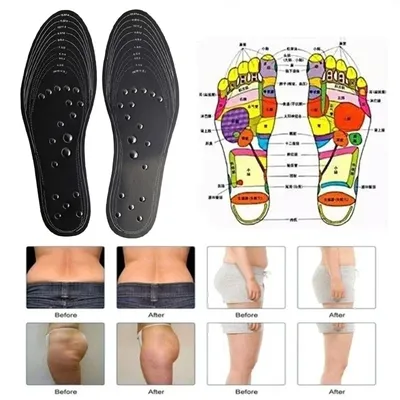 1 пара унисекс Магнитный массажные стельки для ног точечный массаж для  снятия боли терапия для похудения стельки для Вес потери | AliExpress