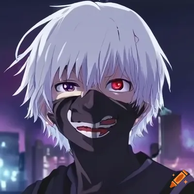 Kaneki anime tokyo ghool gang stile on Craiyon