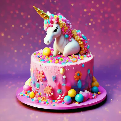 Торт с единорогом для девочки | Детский день рождения торты, Торт, Торт на  день рождения микки маус