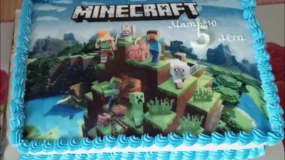 Вафельная картинка Minecraft на торт 2 ᐈ Купить в Киеве | ZaPodarkom