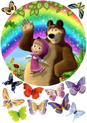 Сахарная картинка Маша и медведь на торт tortokoshka 169588510 купить за 51  200 сум в интернет-магазине Wildberries