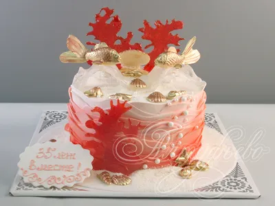 Торт на Коралловую Свадьбу 16031920 стоимостью 16 490 рублей - торты на  заказ ПРЕМИУМ-класса от КП «Алтуфьево»