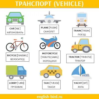 Транспорт на английском картинки