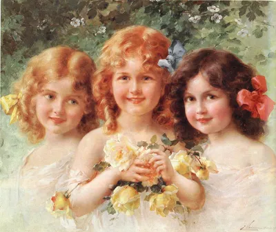 Три девушки рисунок - 78 фото