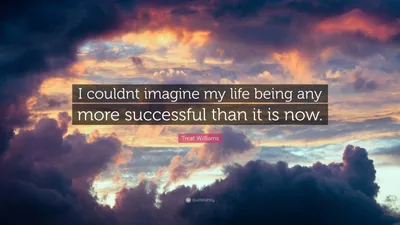 Цитата Трита Уильямса: «Я не могла себе представить, чтобы моя жизнь была более успешной, чем сейчас».