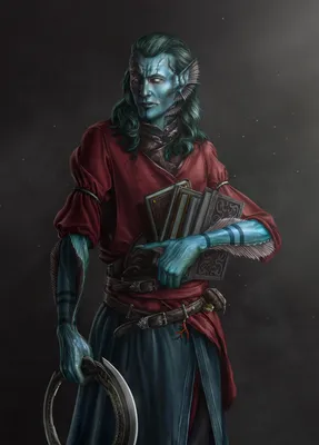 OC] [ART] Nenres - Triton Warlock : r/DnD