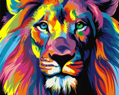 Цветной лев картинки