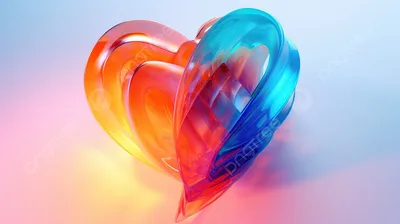 3d иллюстрация сердца с цветными градиентами, знак любви, люблю искусство,  абстрактное сердце фон картинки и Фото для бесплатной загрузки