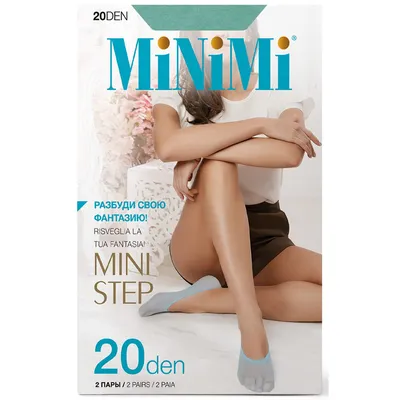 Купить Подследники женские MINIMI Mini Step 20, капроновые, цветные, 2 пары  недорого в интернет магазине