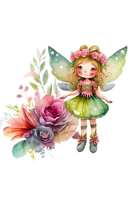 Flower Fairy. Цветочная фея. PNG. | Искусство с феями, Цветочная фея,  Иллюстрация феи