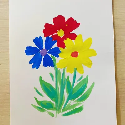 Как нарисовать цветы гуашью - рисование для детей. Рисуем вместе | Рисуем  вместе | Онлайн школа рисования | Дзен