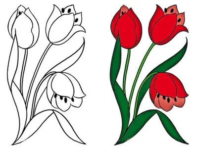 Как нарисовать 2 Цветка | Простые рисунки красками | Урок рисования для  детей - YouTube