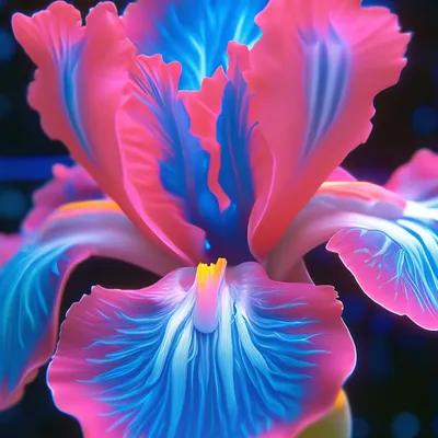 Цветок ирис подвечен изнутри по …» — создано в Шедевруме