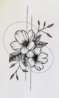 Простой ручной рисунок черного контура векторной иллюстрации цветок анемона  эскиз чернилами | Премиум векторы