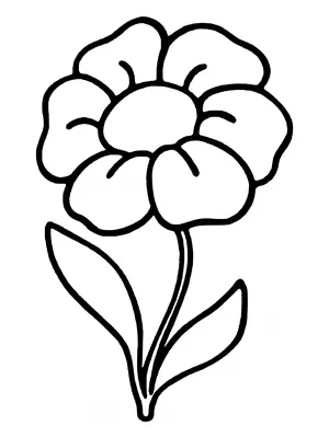Простой рисунок цветка на белом фоне. | Премиум векторы