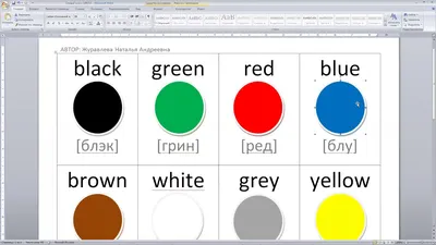 Цвета на английском с переводом и произношением