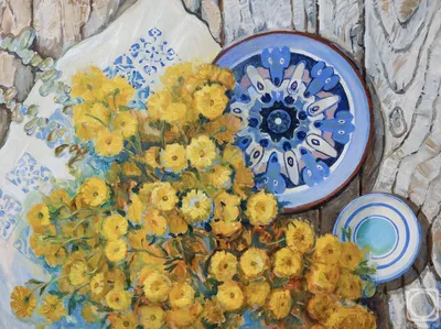 Яркие цветы» картина Скачковой Ольги маслом на холсте — купить на 