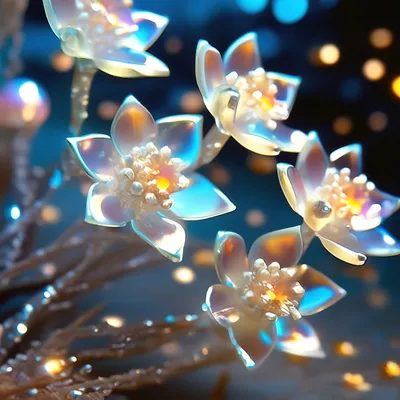Нежные опалово перламутровые цветы …» — создано в Шедевруме
