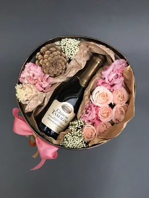 Букет цветов и шампанское - 70 фото