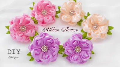 ЦВЕТЫ ИЗ ЛЕНТ, МК / РЕЗИНКИ С ЦВЕТАМИ, МК / DIY RIBBON FLOWERS - YouTube