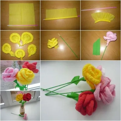 Бумажные цветы на скорую руку - Поделки из бумаги