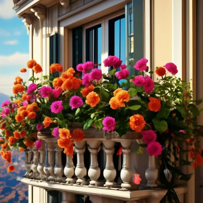 ⠀ ⠀ ⠀ ⠀ , балкон,цветы, 4д,фентези,…» — создано в Шедевруме
