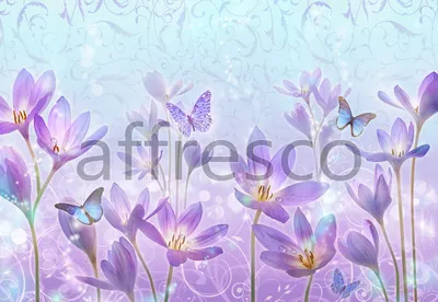 Солнечные бабочки и цветы | Цветы | Каталог Affresco