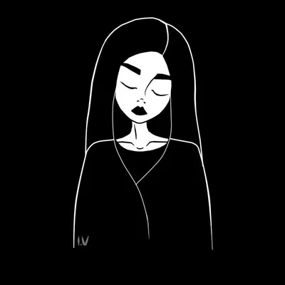 Чёрно-белые авы девушек 👸 (31 фото) | Tumblr girl drawing, Girl drawing,  Black and white stickers