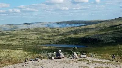 Мурманск | По дороге в Териберку горит тундра - БезФормата