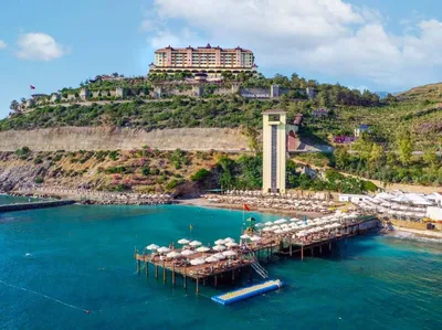 Alanya, Turkey - September 27, 2022 Utopia World hotel view from the sea  beach. Editorial Stock Photo - Alamy