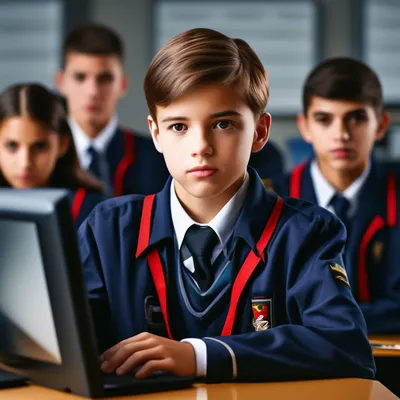 Ученик за компьютером #43