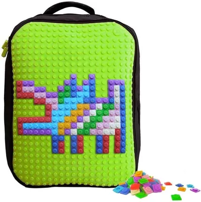 Upixel Classic Backpack DIY Pixel Art School Laptop Bag with Multi Pockets  Green : 