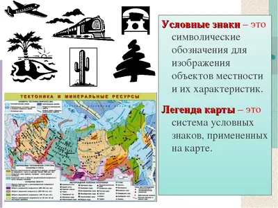 Презентация на тему: "Условные знаки географических карт. Условные знаки  Условные знаки – это символические обозначения для изображения объектов  местности и их характеристик.". Скачать бесплатно и без регистрации.