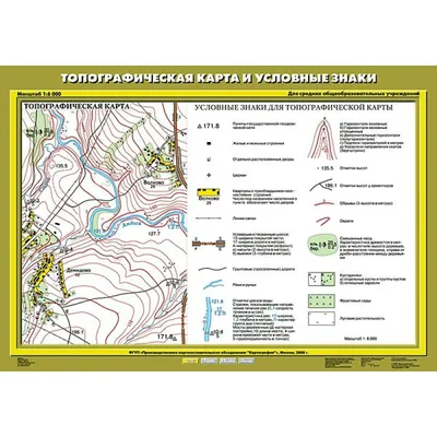 К-0609/Карта.География 6 кл/Топографическая карта и условные знаки (70*100)