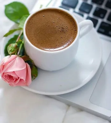 Кофе и цветы - красивые фото