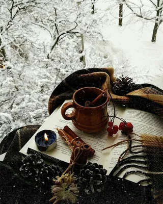 Утренний кофе зимой, с бутербродом» — создано в Шедевруме