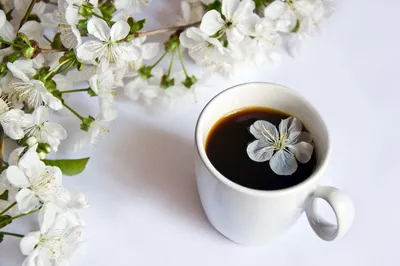 Утро кофе весна картинки